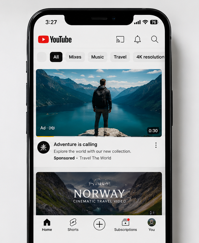 In-feed ad preview